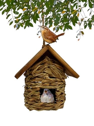 Songbird Essentials Hanging Grass Roosting Pocket with Roof (SE935)
